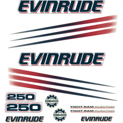 Αυτοκόλλητα Μάρκας Εξωλέμβιου Κινητήρα Evinrude 250 (set)